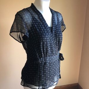 Charter Club Black Sheer Blouse & Camisole